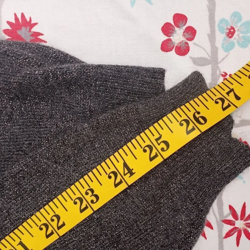 Relativity LGrayAngoraNylonRayon MetalicLngslvsKnitted CrewNeck Women's Sweater.
